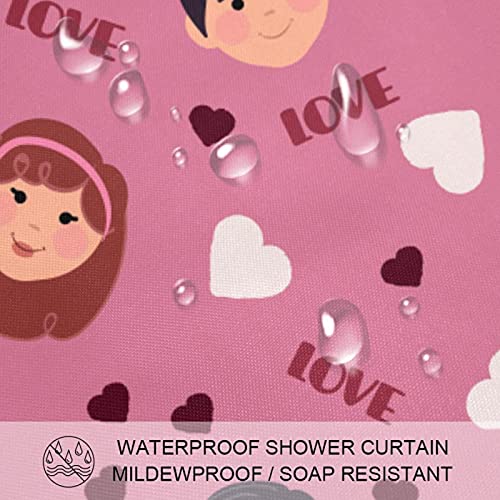 Rideau de douche 152 x 183 cm rose sans odeur plastique désagréable - 4