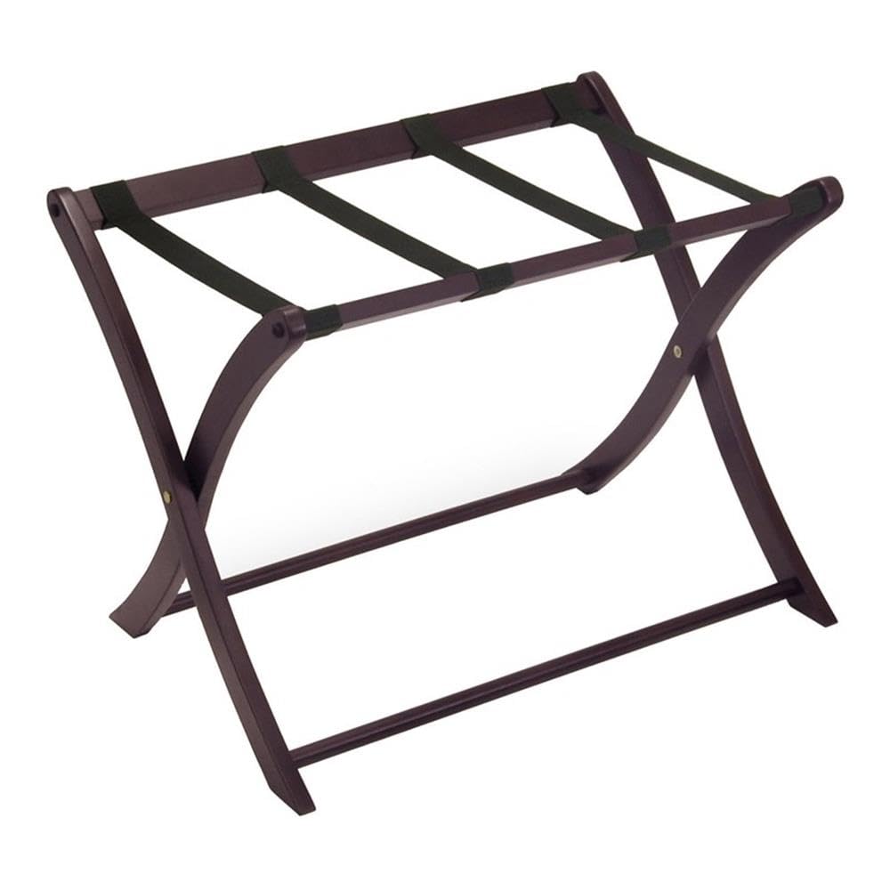 Pemberly Row Transitional Solid Wood Luggage Rack in Espresso