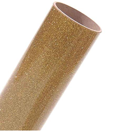 Siser Glitter HTV 11.8"x5ft Roll - Iron on Heat Transfer Vinyl (Old Gold)