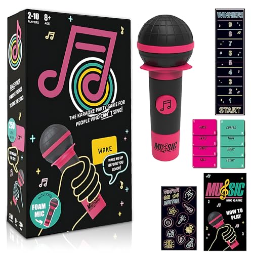 Grab The Mic Game, Bad Singers Juego de Mesa, Divertido Juego de Karaoke, 125 Cartas, para Noches de Juegos