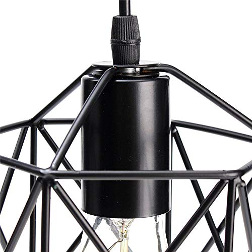 Lustre industriel rétro E27 et plafonnier moderne noir loft - 3