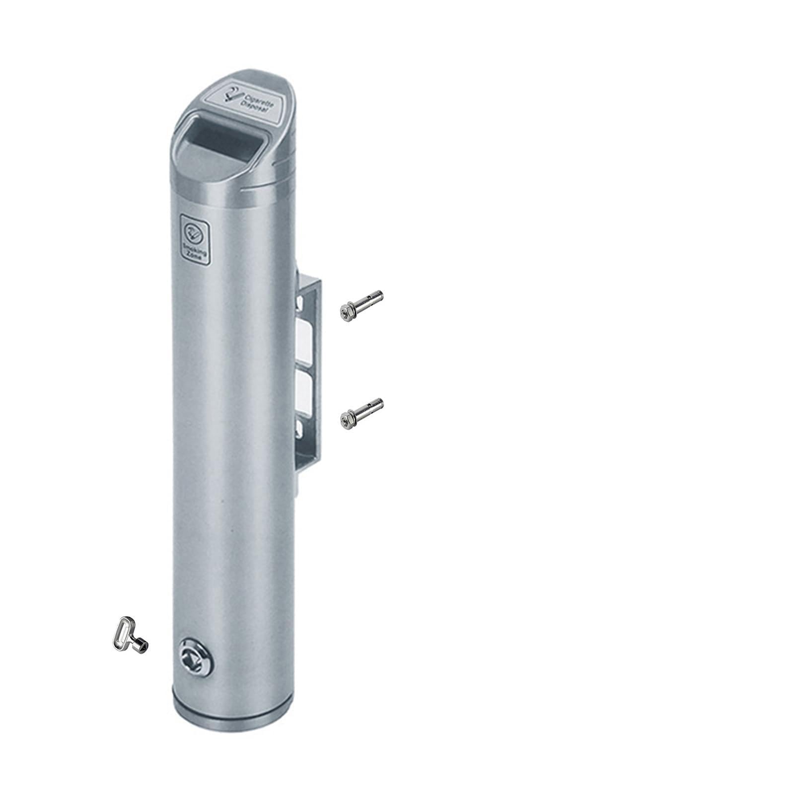 wall-mounted ashtray, Lockable Wall Mounted Ashtray Outdoor Cigarette Butt Container Aluminum Alloy Metal Ash Tray for Public Smoking Area