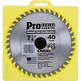 Oldham 7257740 7-1/4-Inch 40T Carbide Saw Blade Smooth Cut Combination