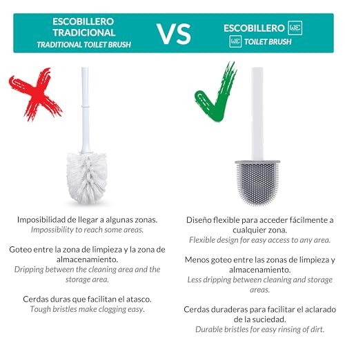 Image of WE 3 x Toilet Brush in TPR and Thermoplastic Rubber, White, Silicone, 36 Alto x 11 ancho x 3,5 Fondo