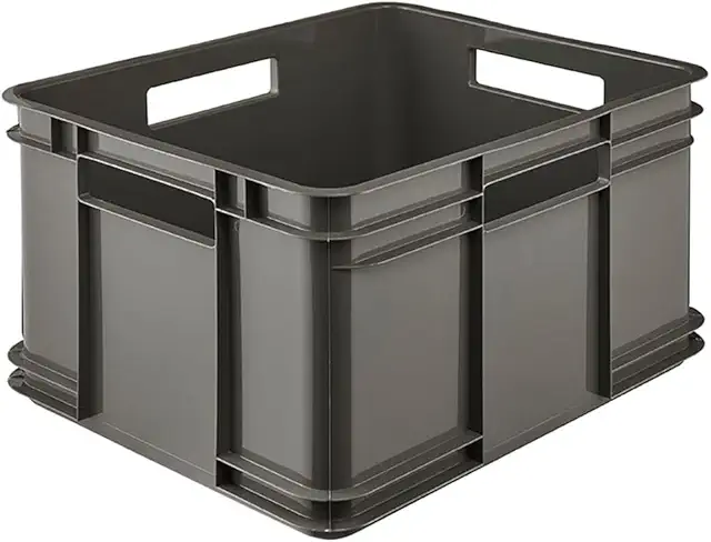 keepper Cesto Plástico Euro-Box XL 28L Eco-Gris - Almacenamiento Robusto