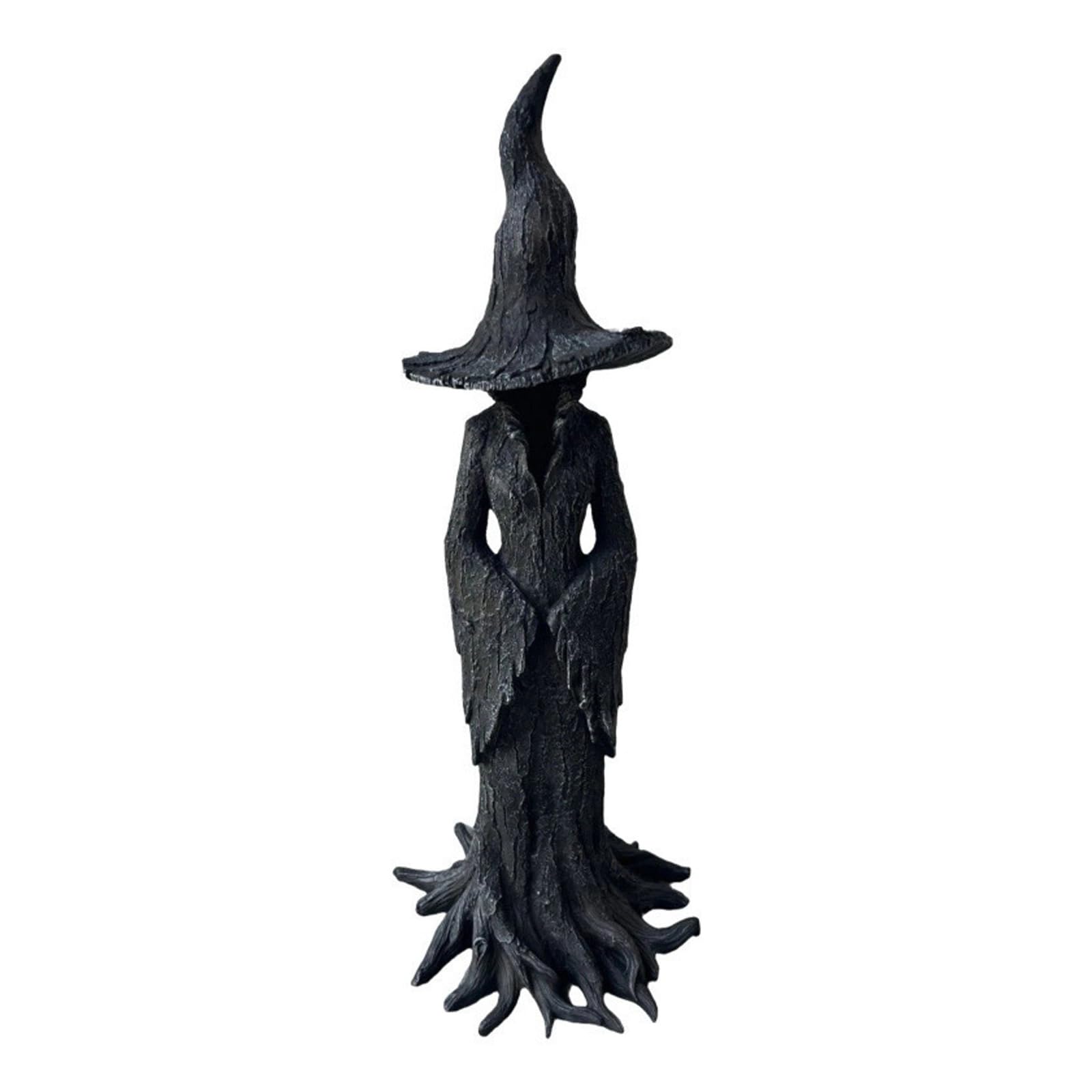 Msioytog Halloween Resin Witch Sculpture Indoor Outdoor Holiday Decor for Mantel Display and Giving Witch Statue Halloween Resin Sculpture