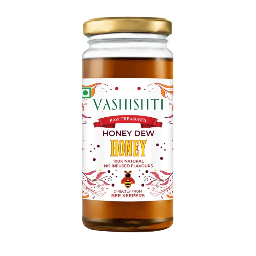 VASHISHTI Raw Treasures Honey Dew | 100% Pure & Raw Honeydew Honey | Unprocessed, Unheated & Natural | Rich & Malty Taste (300 Gm)-image-16