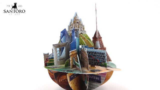 LIN - Pop Up 3D Biglietto di auguri, Arc di trionfo di Parigi Francia (#179