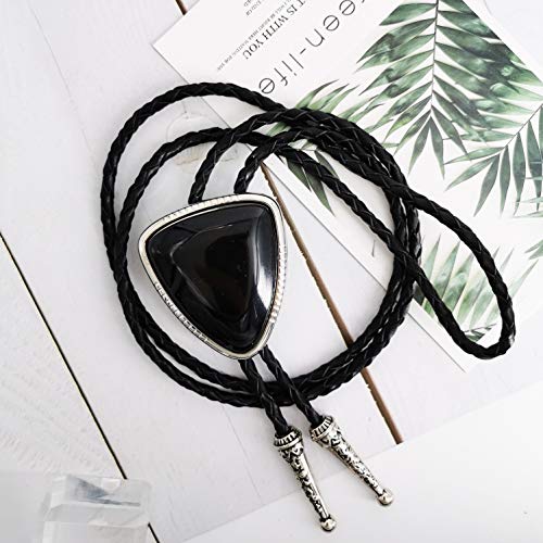 Laxpicol Vintage Western Cowboy Black Stone Bolo Tie For Men #TOP1