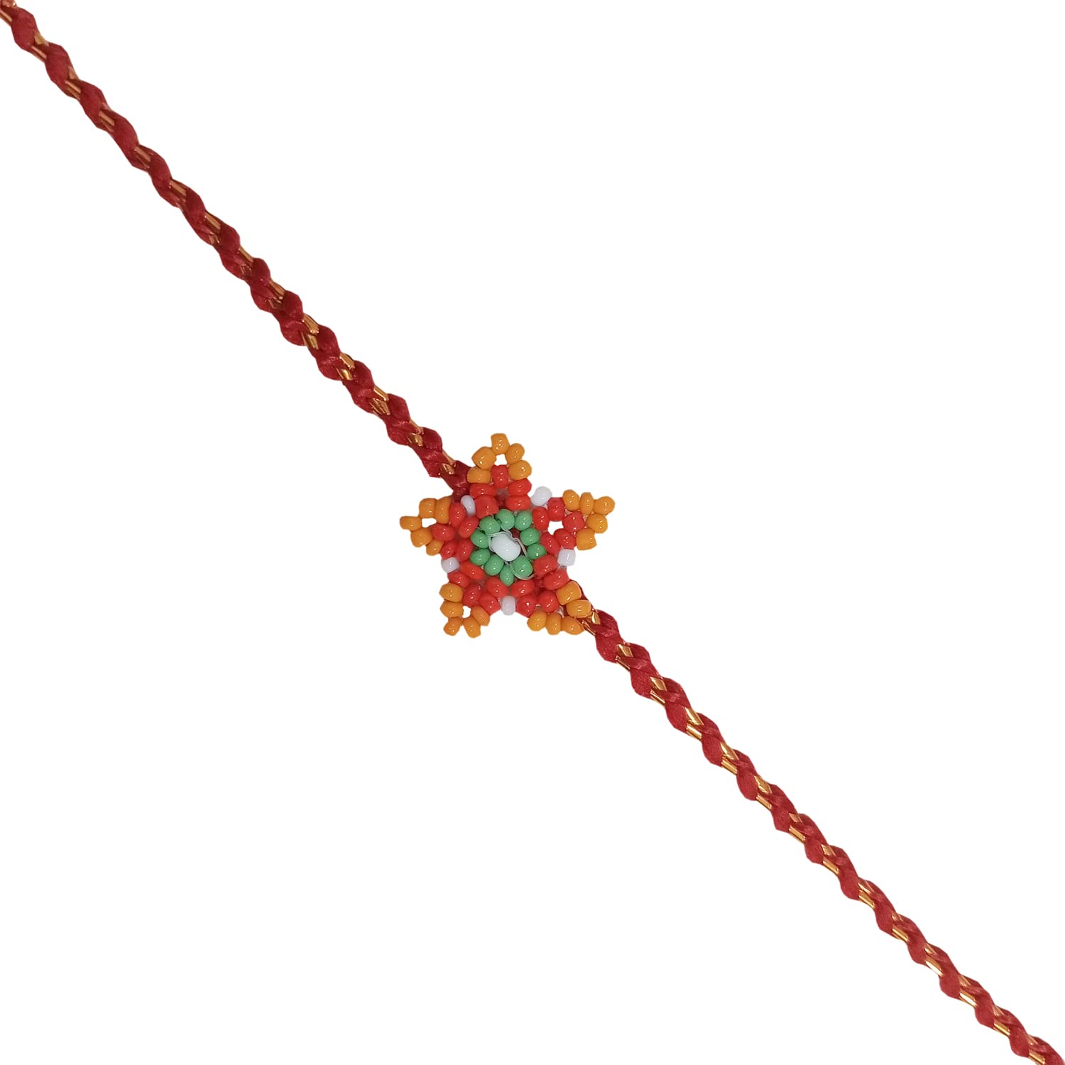 Garvi Gurjari Hand Beaded Flower Design Rakhi - Multicolor