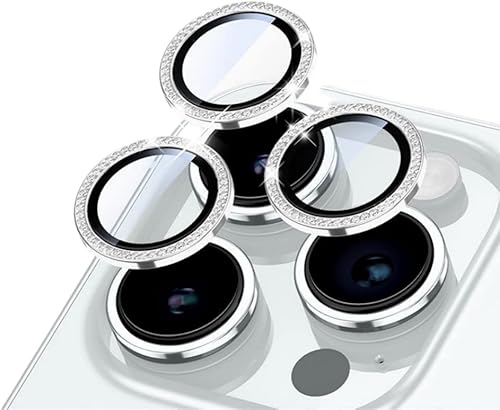 Juego de 3 protectores de lente de cámara para iPhone 14 Pro de 6.1 pulgadas14 Pro Max de 6.7 pulgadas, juego con diamantes brillantes de vidrio