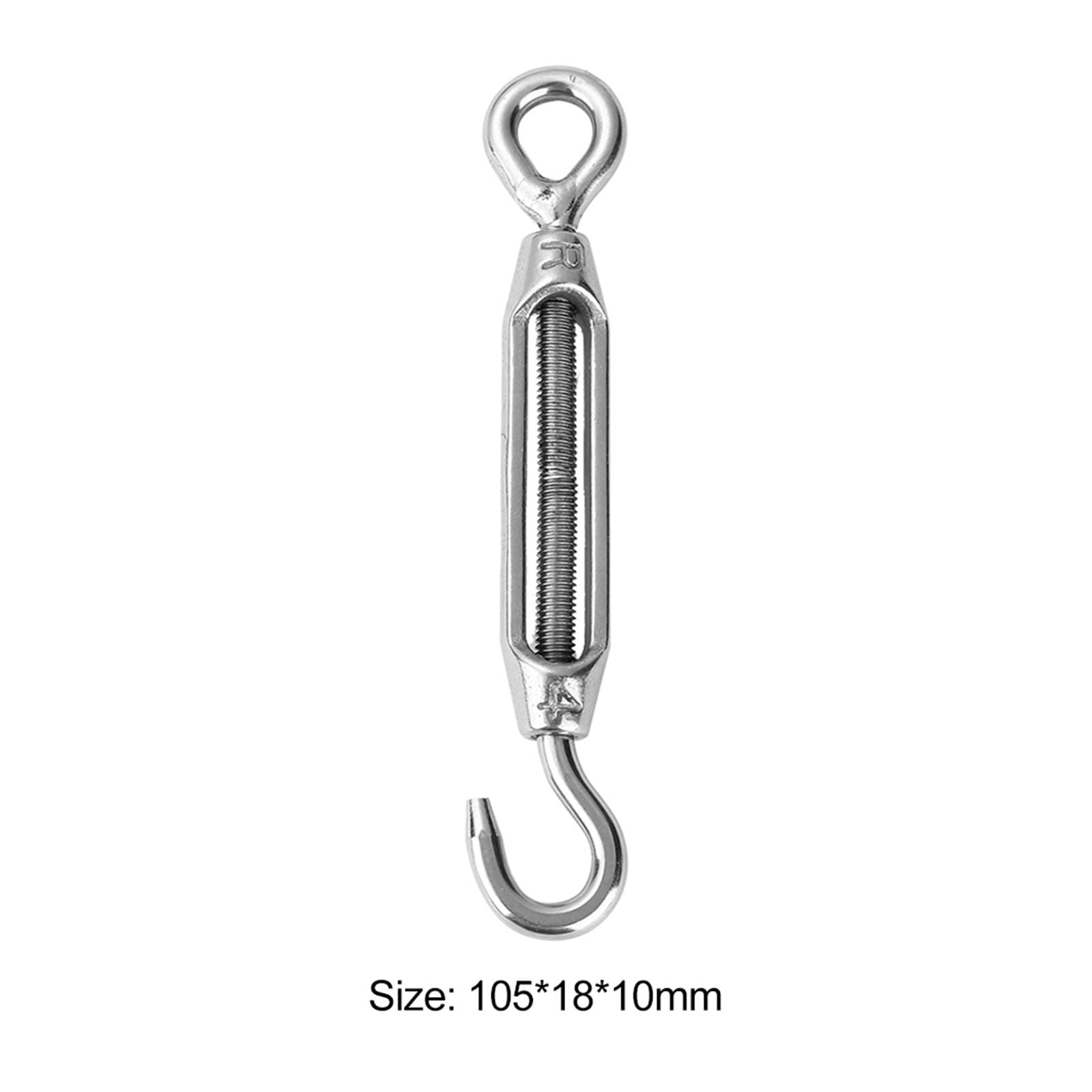 Tenditore a Vite per Cavi, Tenditore for Fune Metallica con tenditore a Gancio in Acciaio Inossidabile 304 M4 M5 M8(M8)