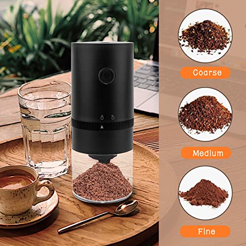 Lre Co. Elektrische Kaffeemühle, kleine elektrische Mühle, Akku-Kaffeemühle, 30 g Kapazität, Espressomühle, konisches… – Bild 6