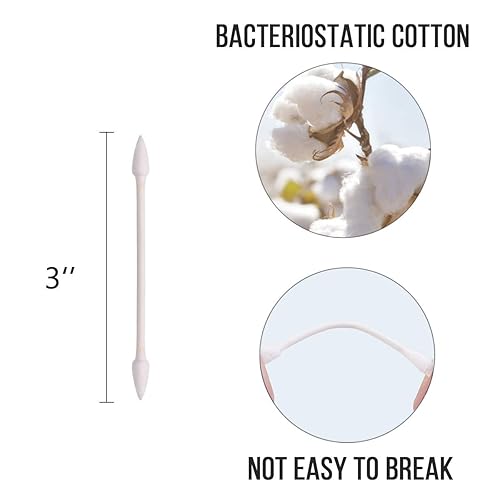 Miniatura 6 de Hisopos de algodón de punta puntiaguda, 800 piezas, puntas de doble precisión con barra de papel, capullos de algodón para uñas de maquillaje, 4
