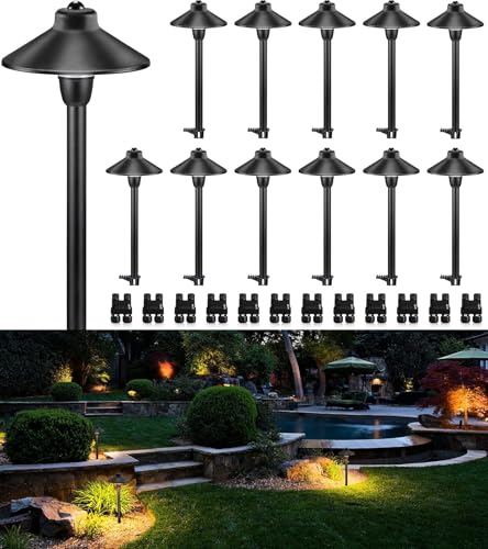 SUNVIE Low Voltage Pathway Lights LED Landscape Lighting 3000K Waterproof Landscape Path Lights 3W...