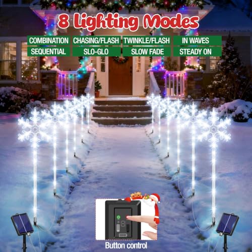 6-Pack Solar Snowflake Pathway Lights - 19.99 w/ Code + 50% Off Code KUKLNWCU - image 2