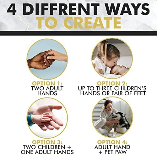 CraftsNorth Hand Casting DIY Kit for Couples | Complete kit with Acrylic Display, Wooden Base, and Step-by-Step Guide to Create a Perfect Hand molding Christmas Gift 3 51y7 IkvNHL. AC