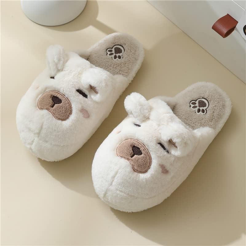 Animal Cotton Bear Slippers - Cartoon Plush Indoor/Outdoor Couples Shoes for Autumn and Winter - Image 5