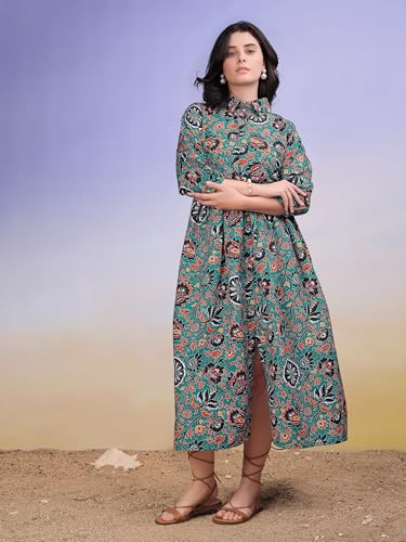 Image of PURVAJA Women's Cotton Dress(Floe-215-218)