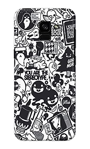 Image of Printed Hard Back Cover Case for Samsung Galaxy A5 2018 | Samsung Galaxy A8 2018 Back Cover (Mixed Cartoon) -1302