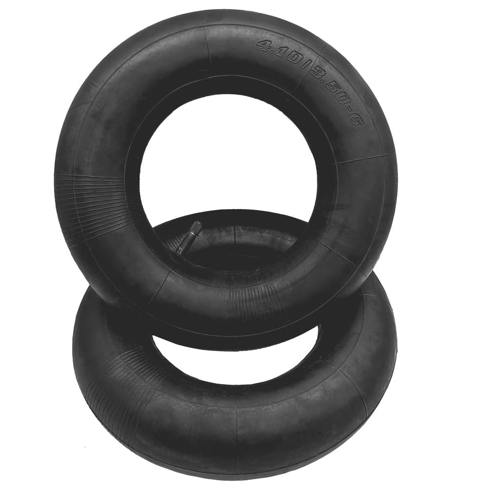 Confezione da 2 camere d'aria 4.10/3.50-6 (13 x 4.00-6) con stelo valvola diritta TR13, ricambio resistente per camion a mano, carriole, tosaerba, utility, per ruote