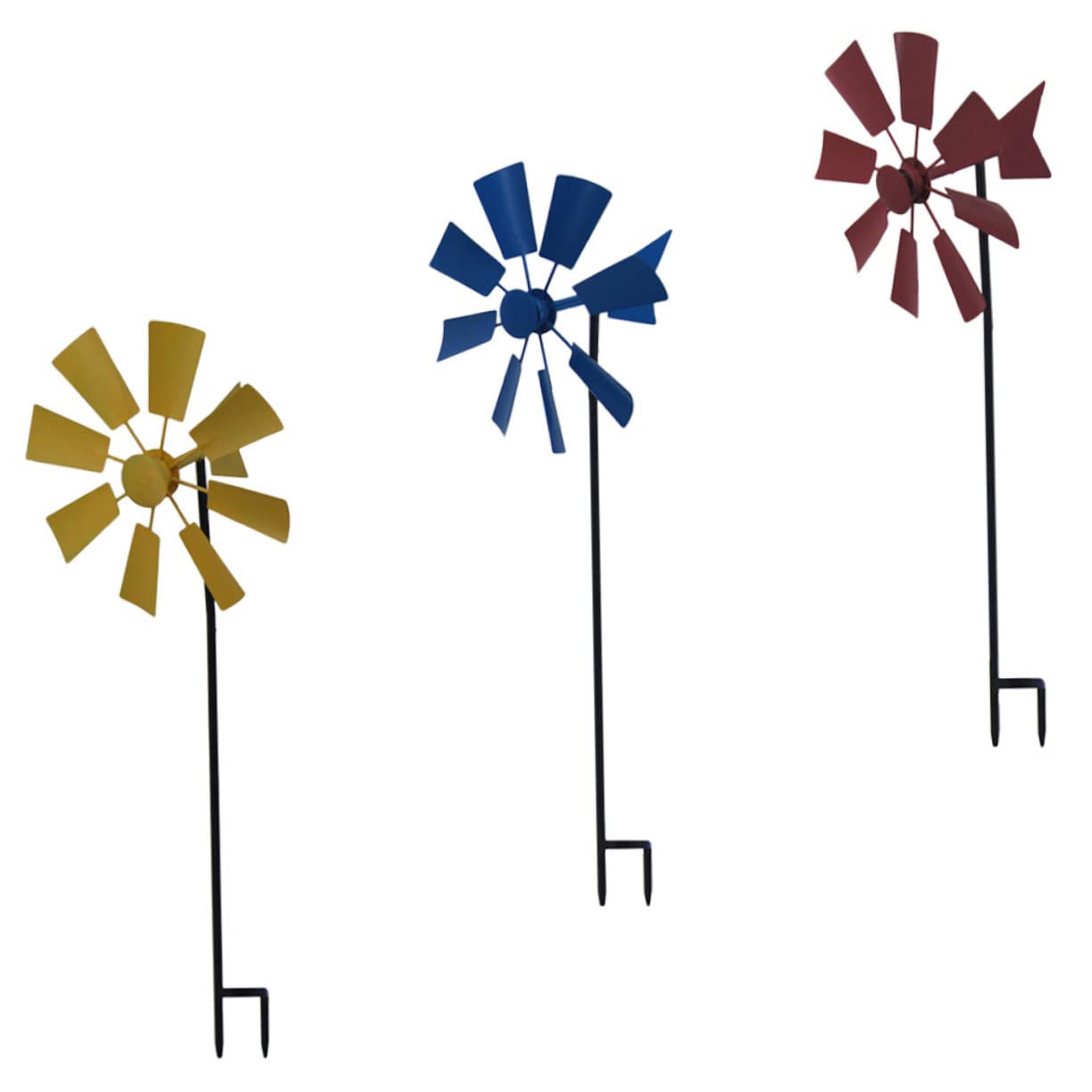 3stücke Teiliges Windmühlen-Dekoration Metall Für Garten Und Außenbereich Bunte Drehbare Windspinner Für Kreative Und Festliche Anlässe