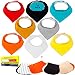 Baby Bibs for Boys and Girls Waterproof Bandana Bib Teething & Drooling, Organic Cotton Unisex Plain Soft Absorbent Drool bib & Reversible Burp Cloth Set Shower Gift for Toddler & Infant (Solid Love)