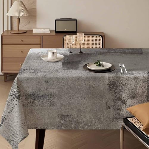 Toalha de mesa 140 x 240 cm Cinza Pintura de Arte Moderna Toalhas Antracita Lavável Decoração de Mesa Retangular Vintage Decoração Estética Toalha para Festa de Outono Casamentos Férias Aniversários