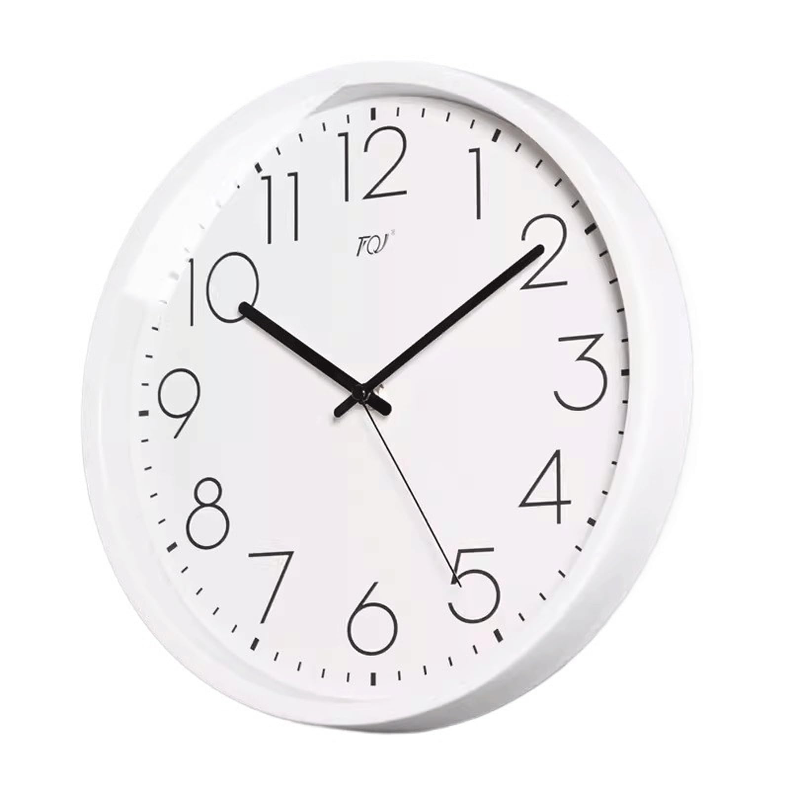 Tempo Orologio al quarzo con decorazione da parete semplice e silenziosa(Bianco,Piccolo)