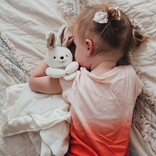 Image of Bunny Lovey Blanket for Baby | Large 20 inch x 20 inch Baby Lovey for Girls or Boys | Cute Bunny Security Blanket for Babies and Toddlers