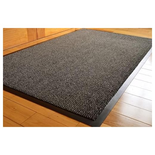 TrendMakers DOOR MATS BIG EXTRA LARGE GREY AND BLACK BARRIER MAT RUBBER EDGED HEAVY DUTY NON SLIP KITCHEN ENTRANCE HALL RUNNER RUG MATS 120X180CM (6X4FT) | POLYPROPYLENE PILE