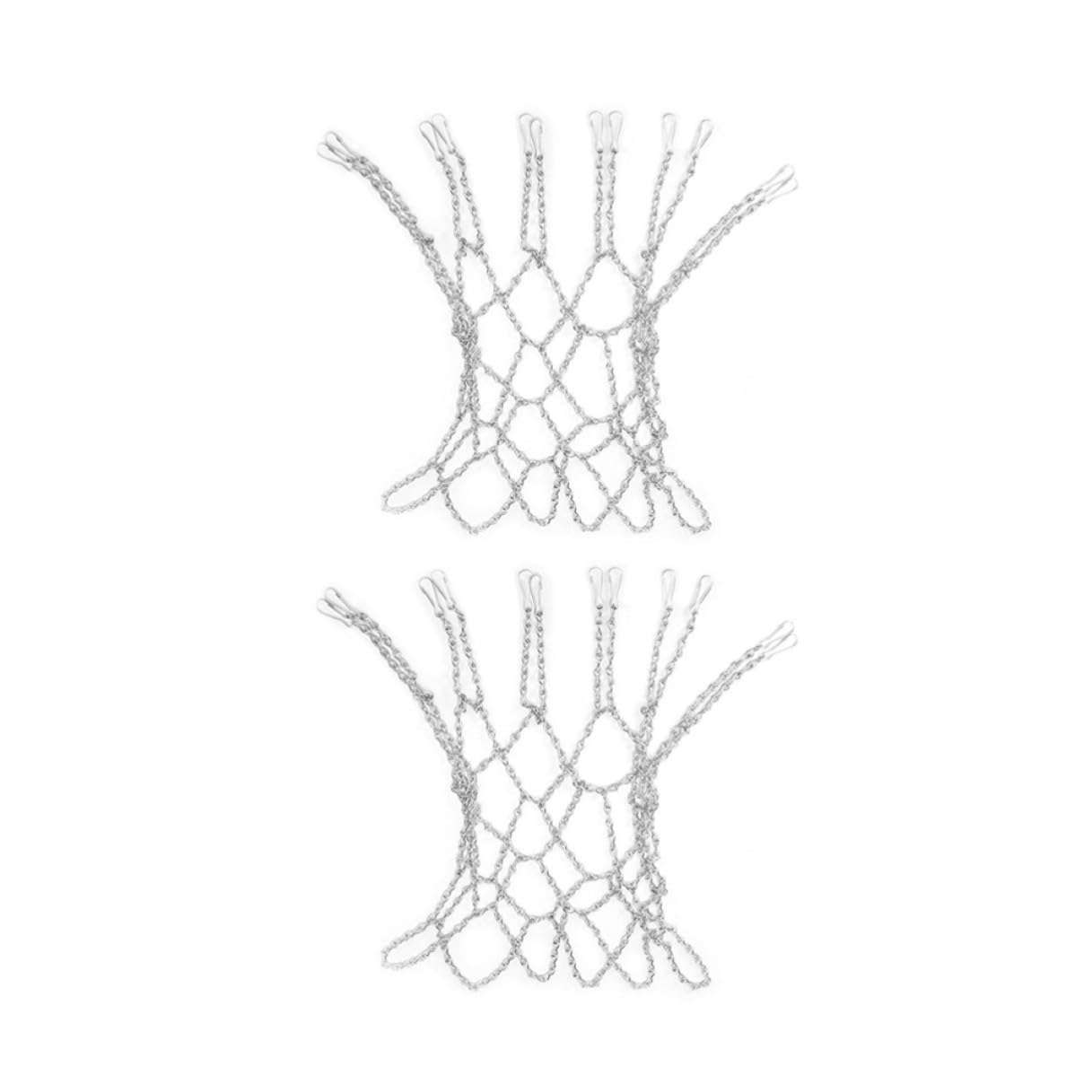 Basketballnetz aus Eisenkette 2 Stück für Standardkörbe Silber