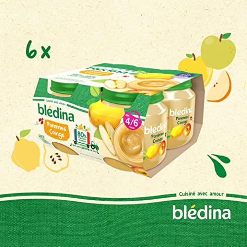Blédina - Petits pots bébé - Pommes Coings - 80% d'ingrédients Français - De 4 à 6 mois - 12 pots de 130g – vue 3