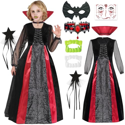 Vampir Kostüm Kinder Mädchen 146 152 Halloween kostüm Vampir...