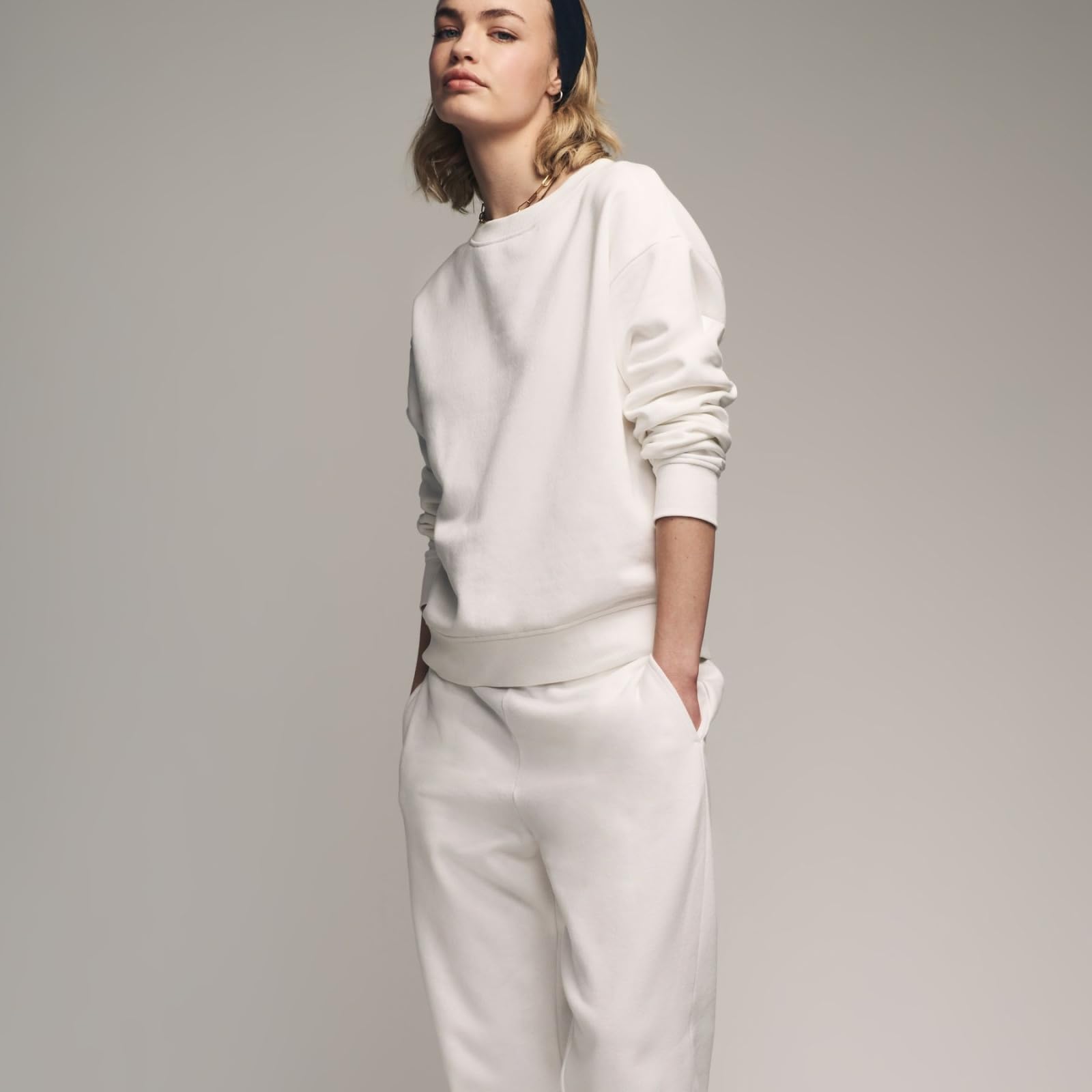 THE SET - Sweat Femme à Col Rond - Noir et Blanc (Lot de 2)