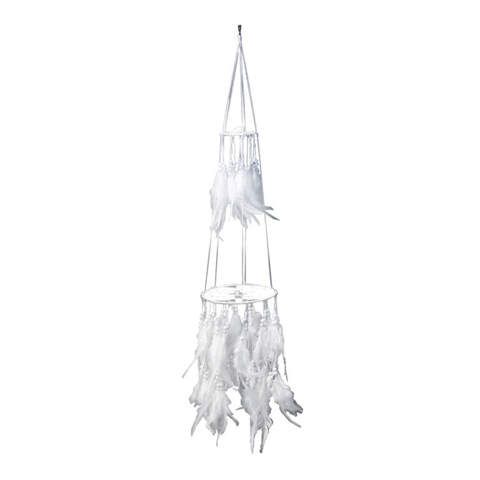 Kalttoy Pendant with White Wind Chimes Hanging Ornament Handwoven Home Wall Decoration Wind Chimes