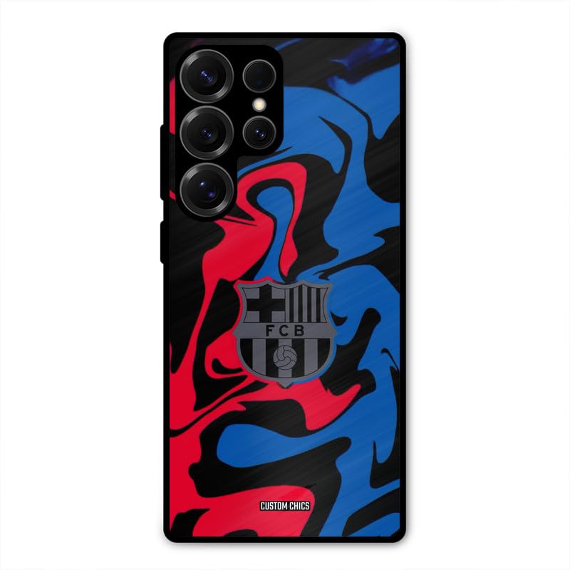 Image of PrintShield FC Barcelona Comic Back Cover for Samsung Galaxy S25 Ultra, Shockproof Printed Phone Case with Soft TPU Sides & Anti-Slip Grip