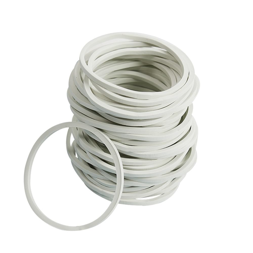 Elastici, Elastici in Gomma, Confezione da 50, Bianchi, biodegradabili, 50 mm