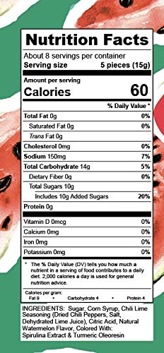 Candy - 5 Pack Naturally Flavored Divine Watermelon - Hard Candy Filled With Chili Lime And Sea Salt. Colored With Plant Based Colors, Kosher And Gluten Free #TOP4