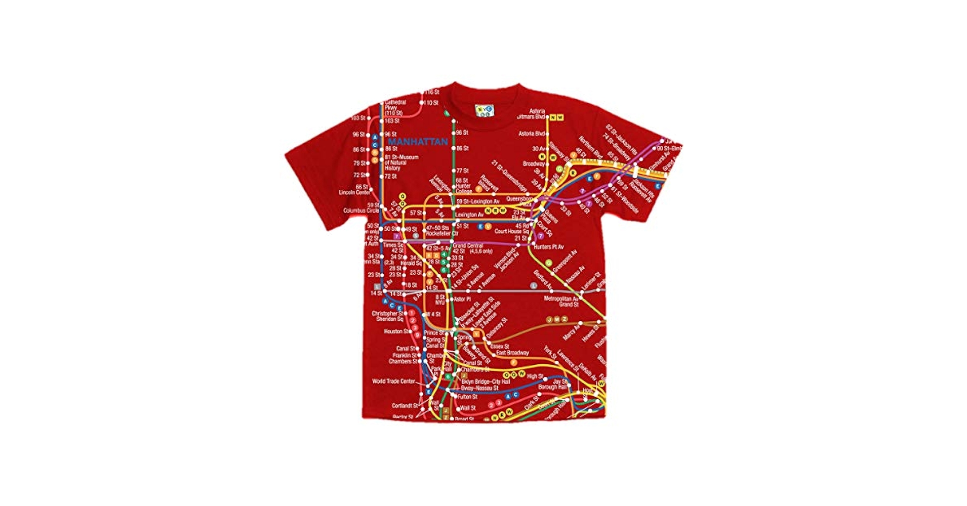 Amazon.com: NYC Subway Line RED Manhattan Map Tee (Adult XXL