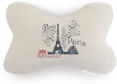 Torre Eiffel Francia París Línea Dibujo de Coche Ajuste Cuello Decoración Almohada Reposacabezas Cojín Cojín Cojín