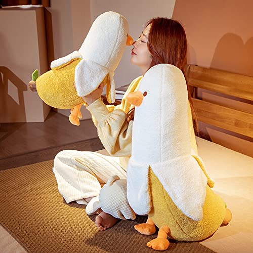 Annco Cute Banana Duck Plush Soft Toys, Stuffed Animal, Soft Long Body Hugging Pillow Gifts - Image 4