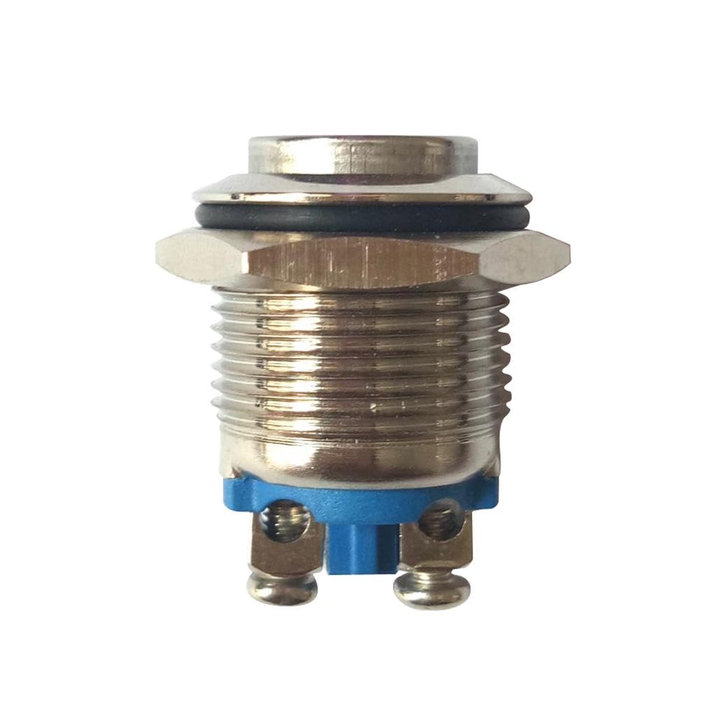 16Mm High Round Metal 1 On Push Button Momentary Switch Latching Waterproof Screw Terminals Copper Contact-image-14