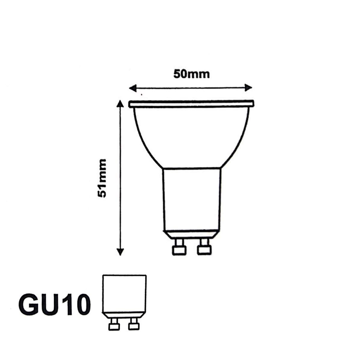Bombilla LED GU10 8 W 220 V PAR16 COB (paquete de 10) – Blanco cálido 2300 K – 3500 K – SILAMP