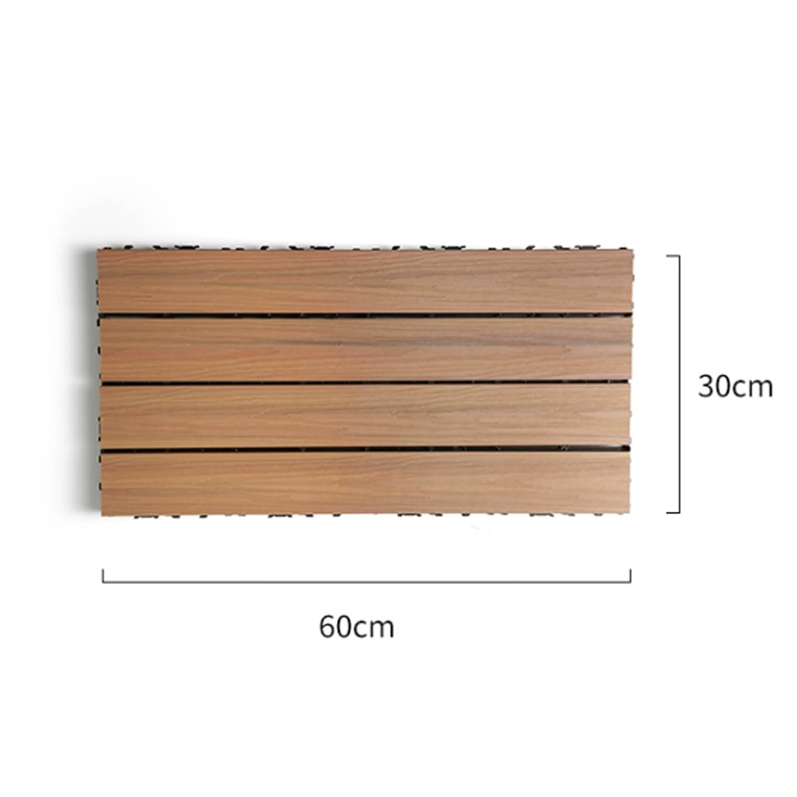 WPC Baldosa de Madera, Suelo de WPC con Sistema de Enchufe Suelos de Plástico Compuesto de Exterior para Terraza Jardin Café C3 12pcs