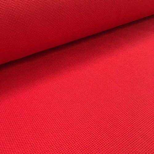 Kt KILOtela - Tela por Metros de panamá para Punto de Cruz - Tela Aida de algodón - Ancho 150 cm - 5,5 Puntos/cm - 14 Cuentas - Largo a elección de 50 en 50 cm | Rojo