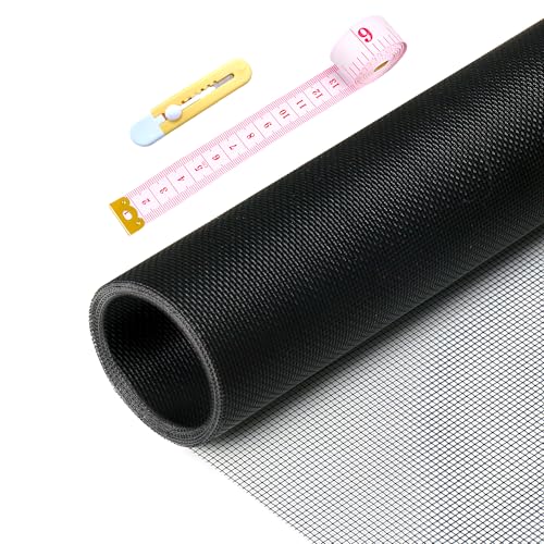 Pet Proof Window Screen Replacement Kit,39' W x 118' L Durable Window Screen Mesh for Patio Porch Door Windows with Rolling Tool and Screen Retainer Spline