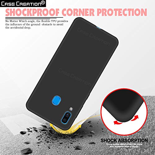 Image of Case Creation Luxurious OG Series for Samsung Galaxy A30 Case Cover,Anti-Dirty Slim Case Frosted Matte Cute Candy TPU Raised Bezel (Splash of Color) Back Cover for Samsung A30 -Black