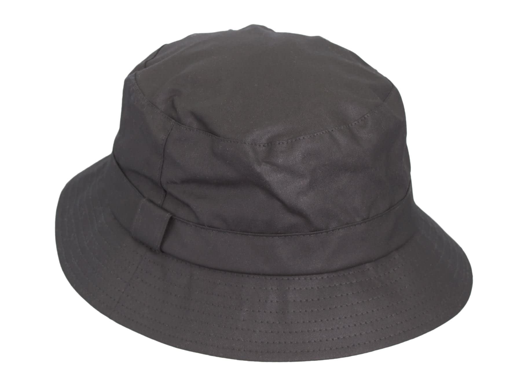 Walker And Hawkes Unisex Black - Olive 100% British Waxed Cotton Millerain Fabric Hanford Bucket Hat - Xs (56Cm)
