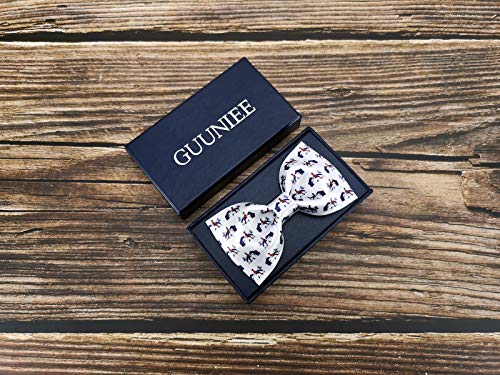 Image of GUUNIEE Men's Satin Silk Racehorse Bow Ties Pre-tied Solid Horse Racing Bowtie